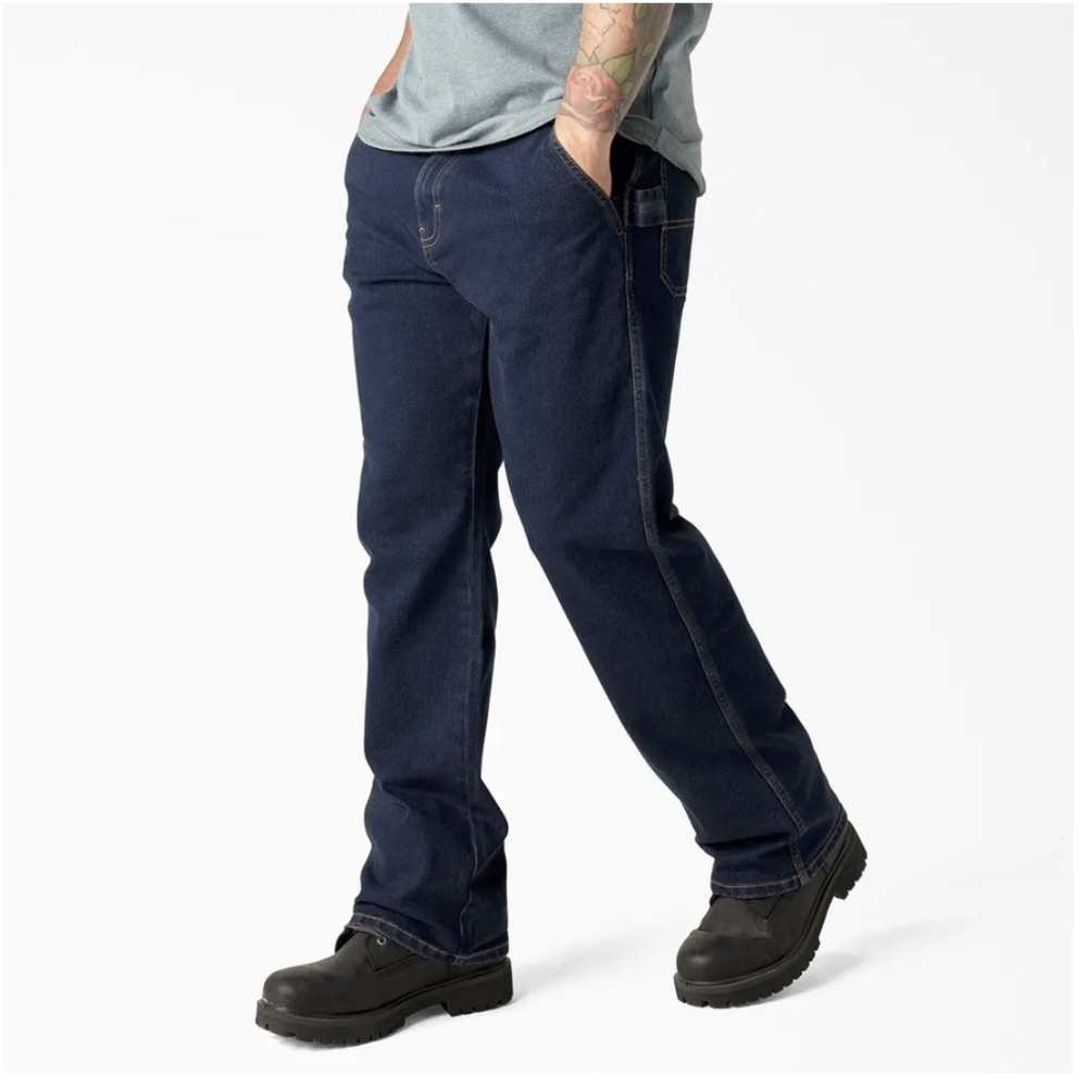 Dickies Mens Carpenter Relaxed Straight Jeans Denim Dark Wash 33 x 32 EUC